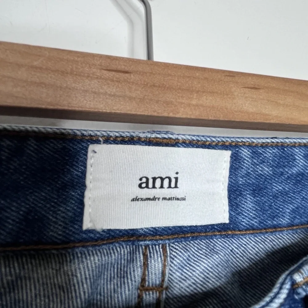 AMI Alexandre Mattiusi Skim Tapered Jeans Mens Size 31 Button Fly Medium Wash - Picture 3 of 9